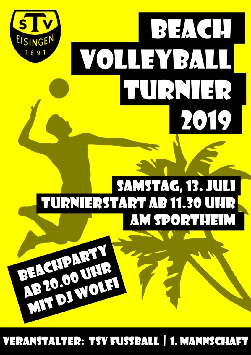 EINLADUNG zum BEACH-VOLLEYBALL-TURNIER 13. JULI 2019